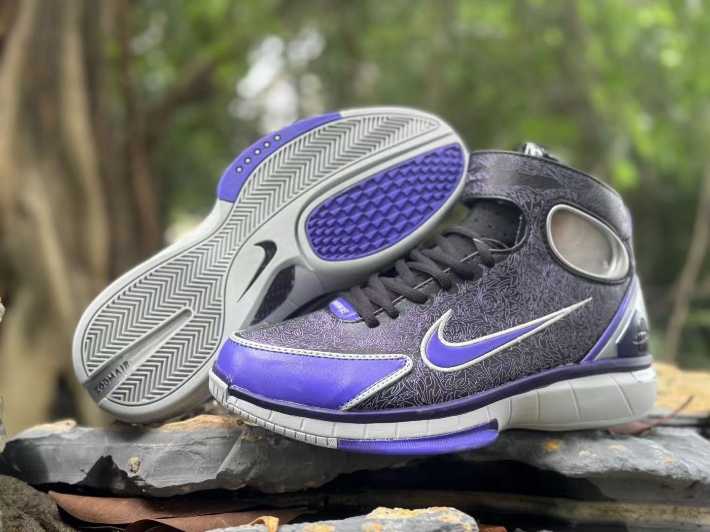 Nike Air Zoom Huarache 2K4 kobe Laser Black Silver Purple